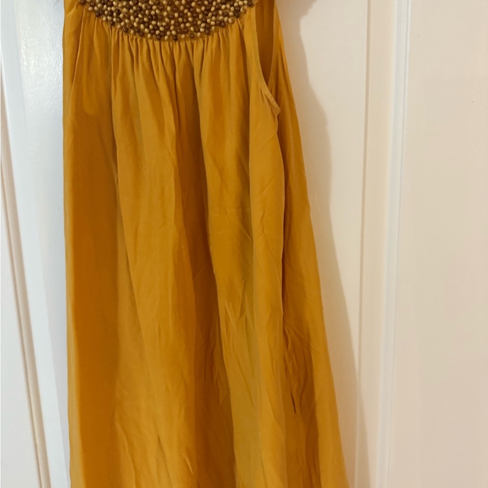 Laundry by Design Mustard Beaded Mini Dress